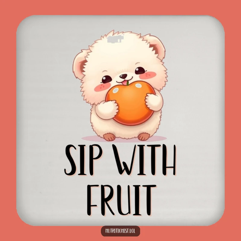 Funny Fluffy Creature Fruit Coasters: Protect Surfaces Sweetly