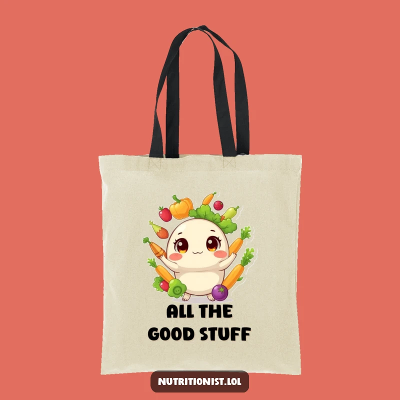 Funny Veggie Juggler Tote Bag: Carry Your Essentials with Hilarious Healthy Creature Style